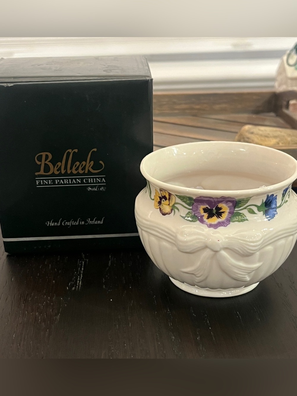Belleek Enchanted Garden Pattern Candleholder